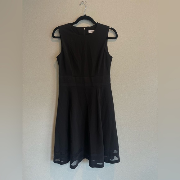 NWT Calvin Klein Fit Flare Illusion Mesh Dress - Picture 10 of 10